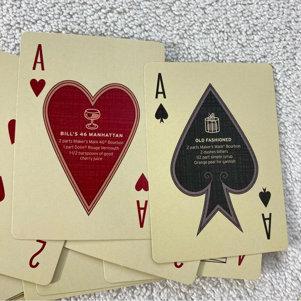 5/$35 Maker’s Mark Red and Cream Vintage Style Playing Cards - Picture 4 of 14